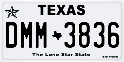 TX license plate DMM3836