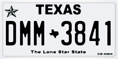 TX license plate DMM3841