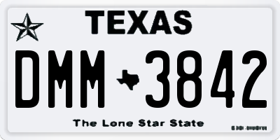 TX license plate DMM3842