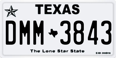 TX license plate DMM3843