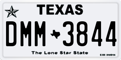 TX license plate DMM3844