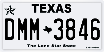 TX license plate DMM3846