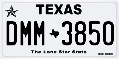 TX license plate DMM3850