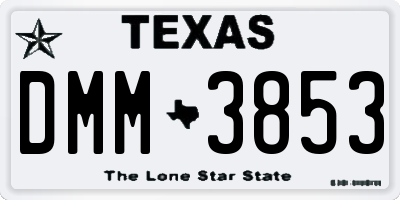 TX license plate DMM3853