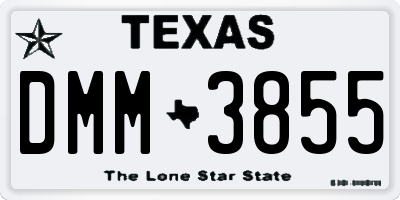 TX license plate DMM3855