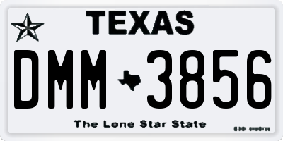 TX license plate DMM3856