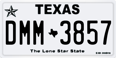 TX license plate DMM3857