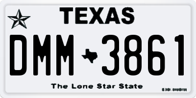 TX license plate DMM3861