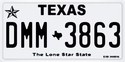 TX license plate DMM3863