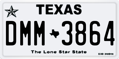 TX license plate DMM3864