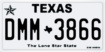 TX license plate DMM3866