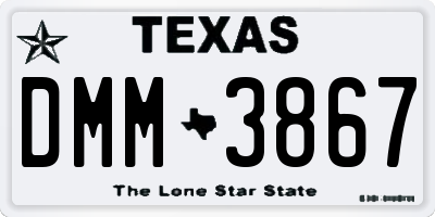 TX license plate DMM3867