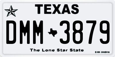 TX license plate DMM3879