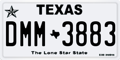 TX license plate DMM3883