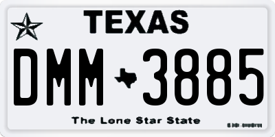 TX license plate DMM3885