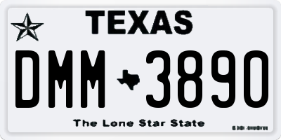 TX license plate DMM3890