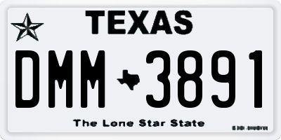 TX license plate DMM3891