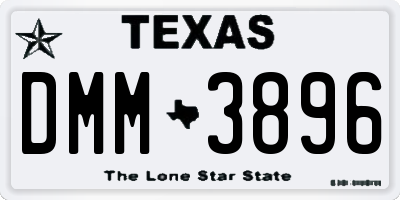 TX license plate DMM3896