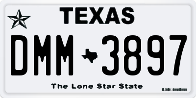 TX license plate DMM3897