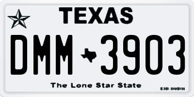 TX license plate DMM3903