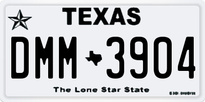 TX license plate DMM3904