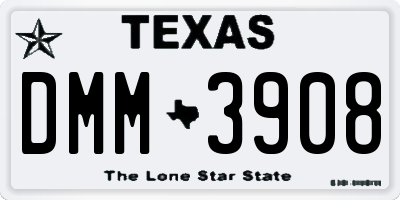 TX license plate DMM3908