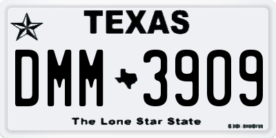 TX license plate DMM3909