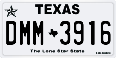 TX license plate DMM3916