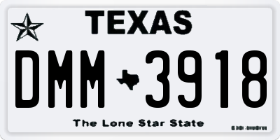 TX license plate DMM3918