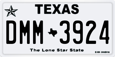 TX license plate DMM3924