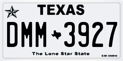 TX license plate DMM3927