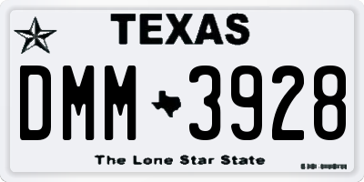 TX license plate DMM3928