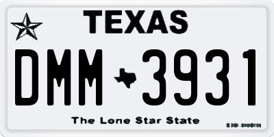 TX license plate DMM3931