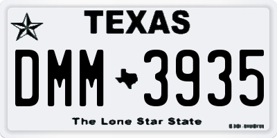 TX license plate DMM3935
