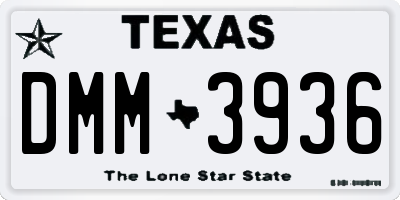 TX license plate DMM3936