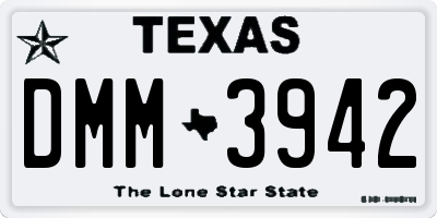 TX license plate DMM3942