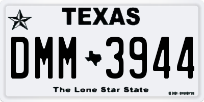 TX license plate DMM3944