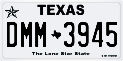 TX license plate DMM3945