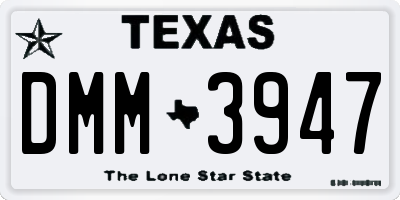TX license plate DMM3947