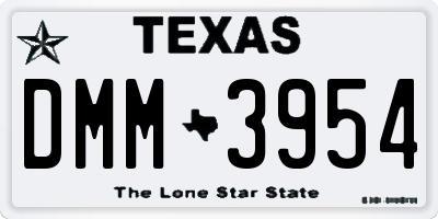 TX license plate DMM3954
