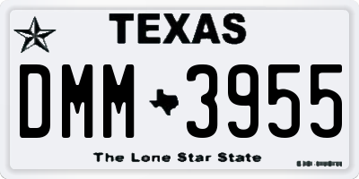 TX license plate DMM3955