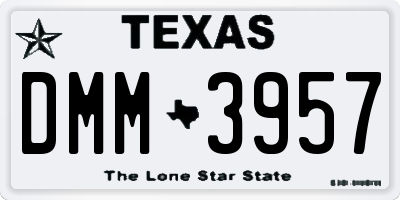 TX license plate DMM3957