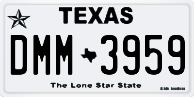 TX license plate DMM3959