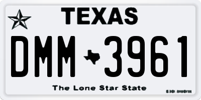 TX license plate DMM3961
