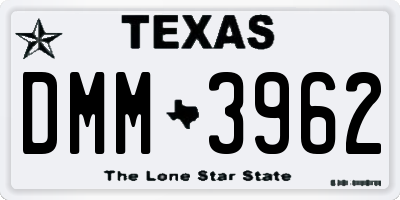 TX license plate DMM3962