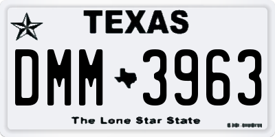 TX license plate DMM3963