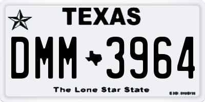 TX license plate DMM3964