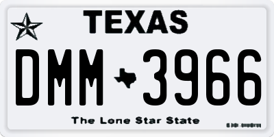 TX license plate DMM3966