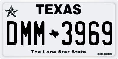 TX license plate DMM3969