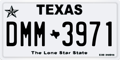 TX license plate DMM3971
